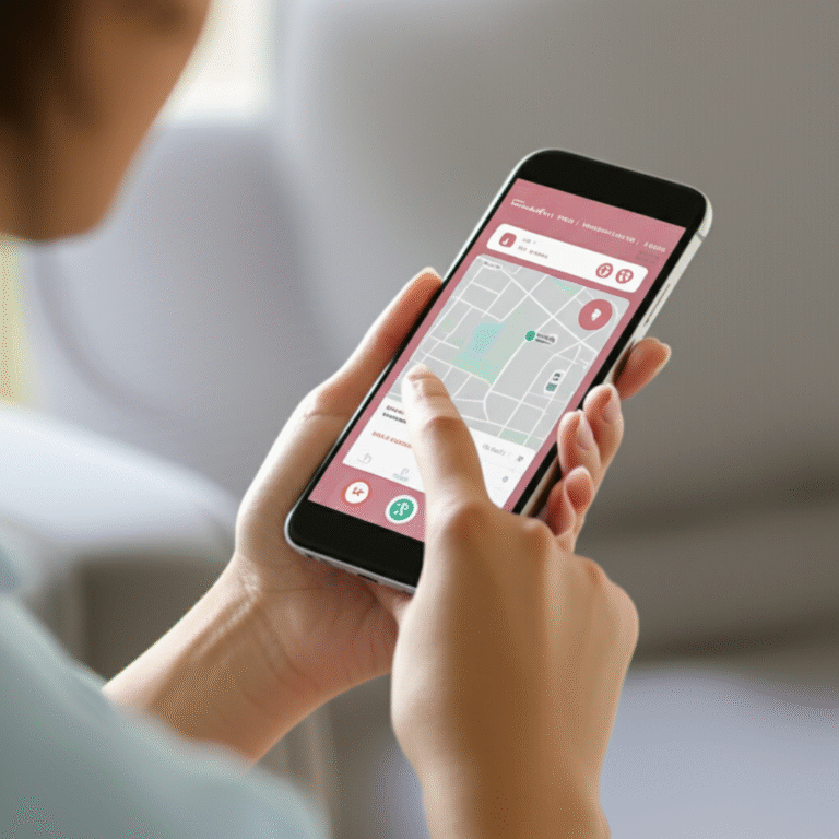 Aplicativo de Fertilidade: Tecnologia ao seu alcance Mulher usando aplicativo de fertilidade no celular